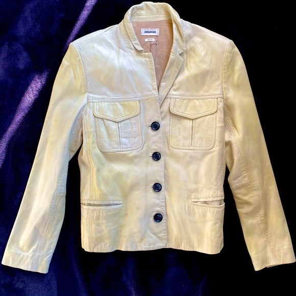 Zadig & Voltaire Jackets & Blazers - NWT Zadig & Voltaire Leather Jacket Cream Medium